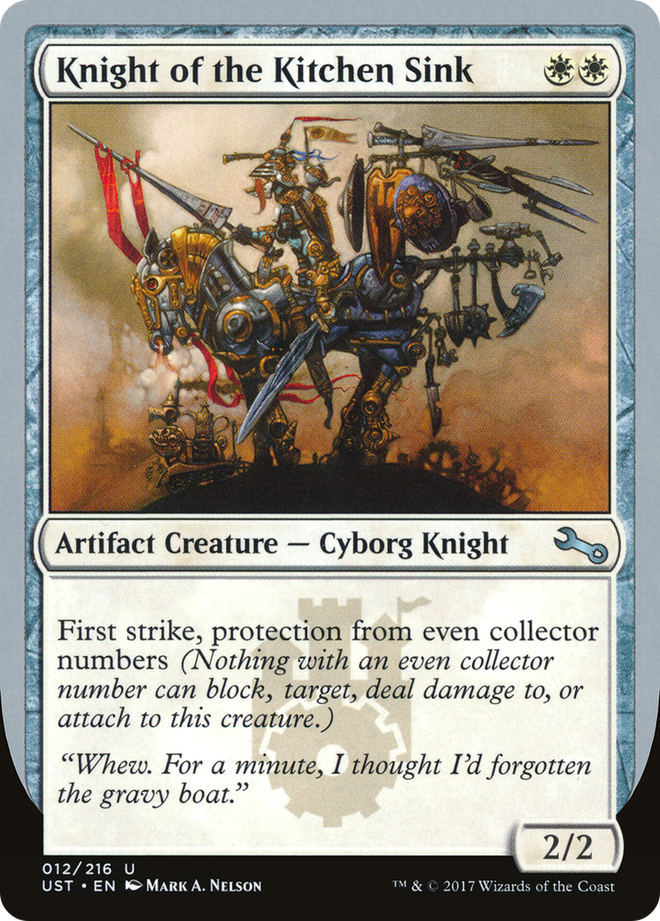 Knight of the Kitchen Sink (UST-12B) - Unstable - Premium MTG Single from Wizards of the Coast - Just $0.08! Shop now at Game Crave Tournament Store