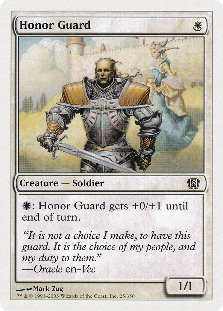 Honor Guard (8ED-025) - Eighth Edition - Premium MTG Single from Wizards of the Coast - Just $0.08! Shop now at Game Crave Tournament Store