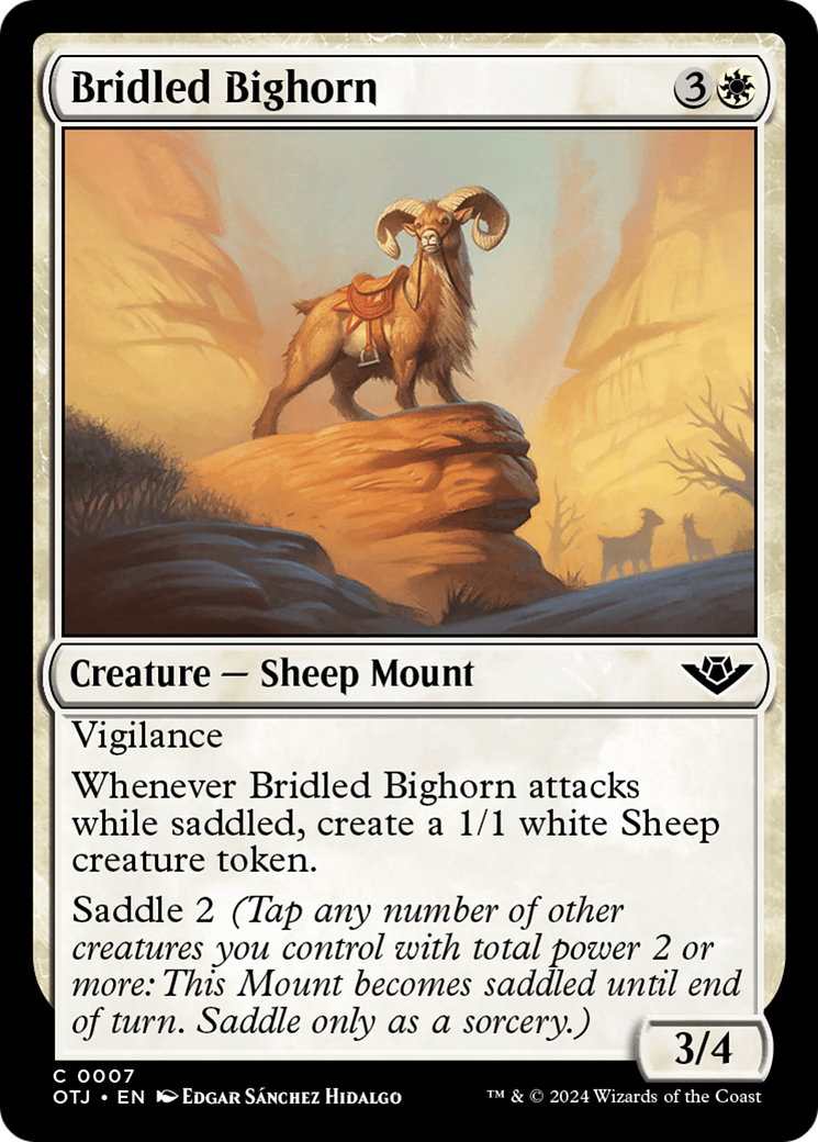 Bridled Bighorn (OTJ-007) - Outlaws of Thunder Junction Foil - Premium MTG Single from Wizards of the Coast - Just $0.25! Shop now at Game Crave Tournament Store