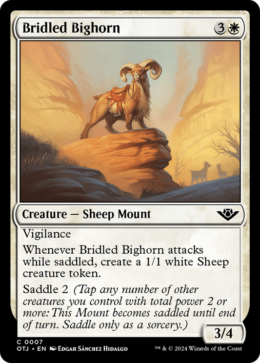 Bridled Bighorn (OTJ-007) - Outlaws of Thunder Junction - Premium MTG Single from Wizards of the Coast - Just $0.25! Shop now at Game Crave Tournament Store