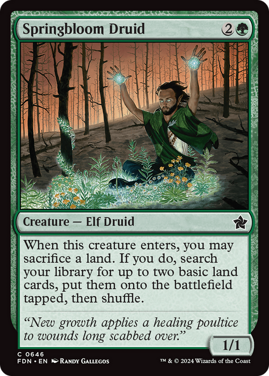 Springbloom Druid (FDN-646) - Foundations - Premium MTG Single from Wizards of the Coast - Just $0.25! Shop now at Game Crave Tournament Store