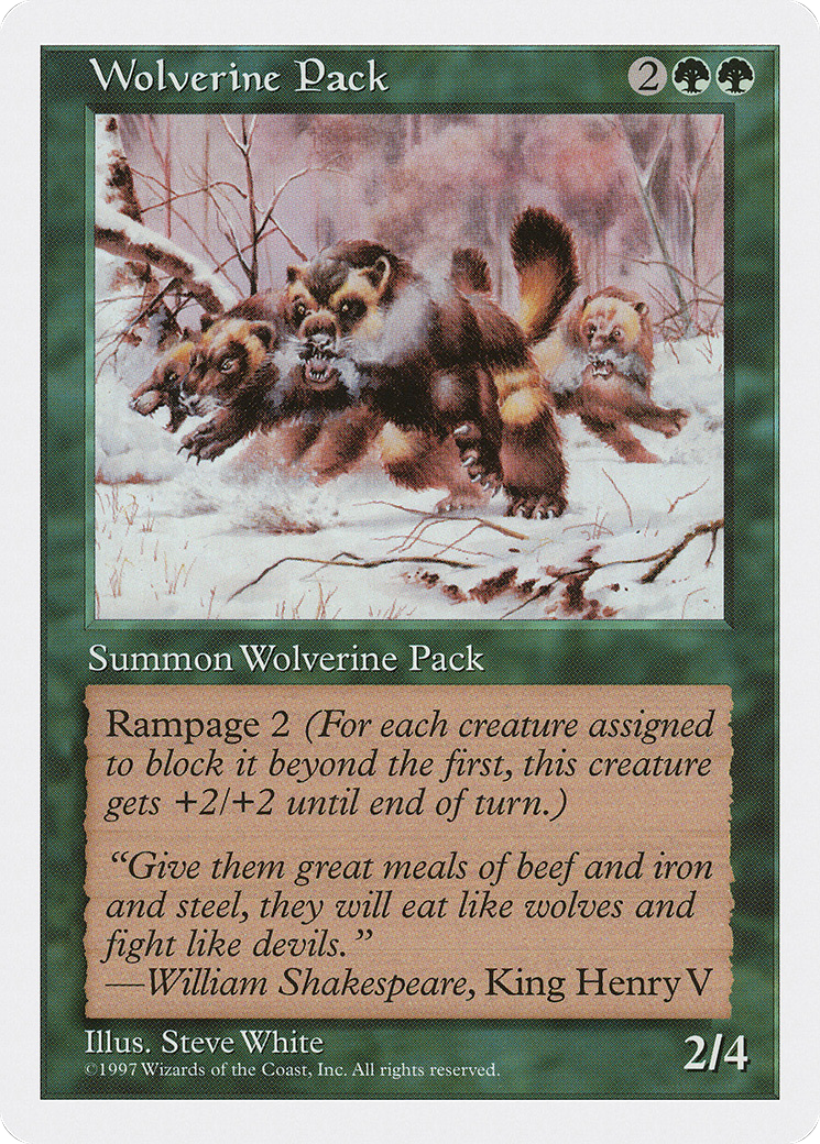 Wolverine Pack (5ED-344) - Fifth Edition - Premium MTG Single from Wizards of the Coast - Just $0.08! Shop now at Game Crave Tournament Store