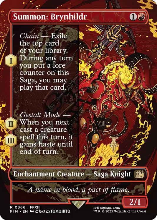 Summon: Brynhildr (FIN-366) - FINAL FANTASY: (enchantment) (Borderless) Foil - Premium MTG Single from Wizards of the Coast - Just $0.76! Shop now at Game Crave Tournament Store