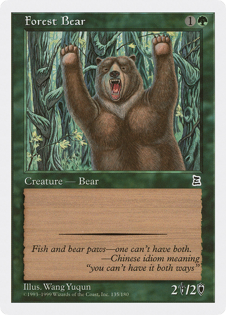 Forest Bear (PTK-135) - Portal Three Kingdoms - Premium MTG Single from Wizards of the Coast - Just $6.64! Shop now at Game Crave Tournament Store