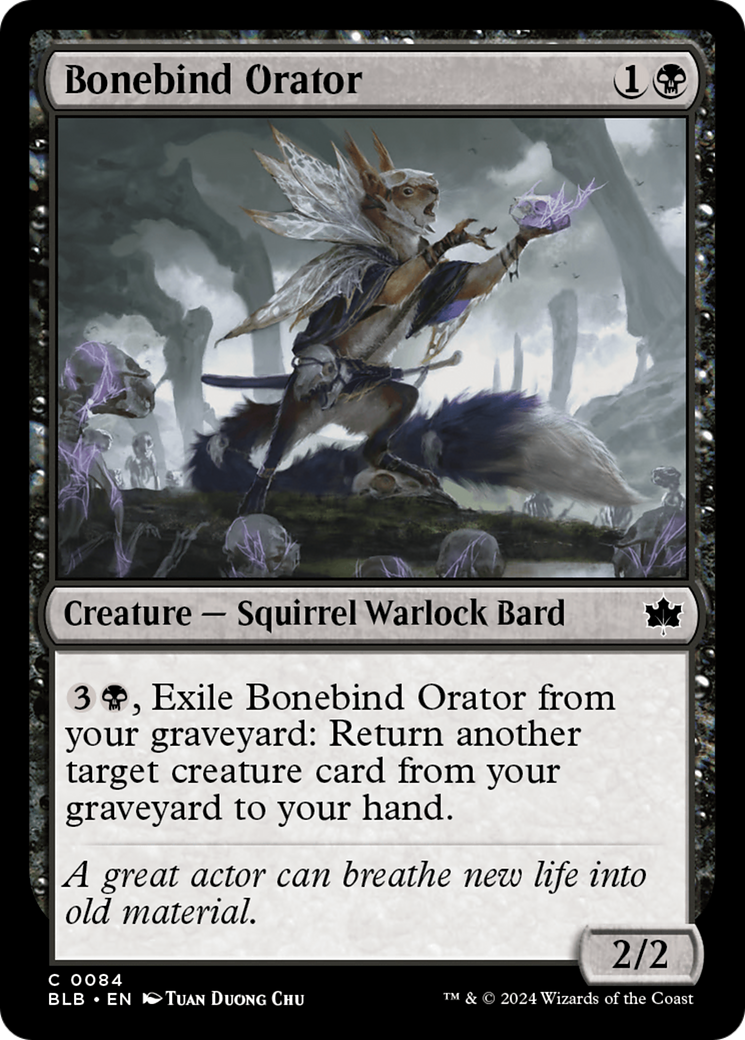 Bonebind Orator (BLB-084) - Bloomburrow Foil - Premium MTG Single from Wizards of the Coast - Just $0.25! Shop now at Game Crave Tournament Store