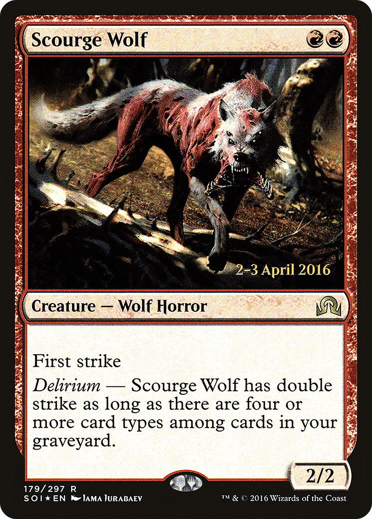 Scourge Wolf (PSOI-179S) - Shadows over Innistrad Promos Foil - Premium MTG Single from Wizards of the Coast - Just $0.20! Shop now at Game Crave Tournament Store