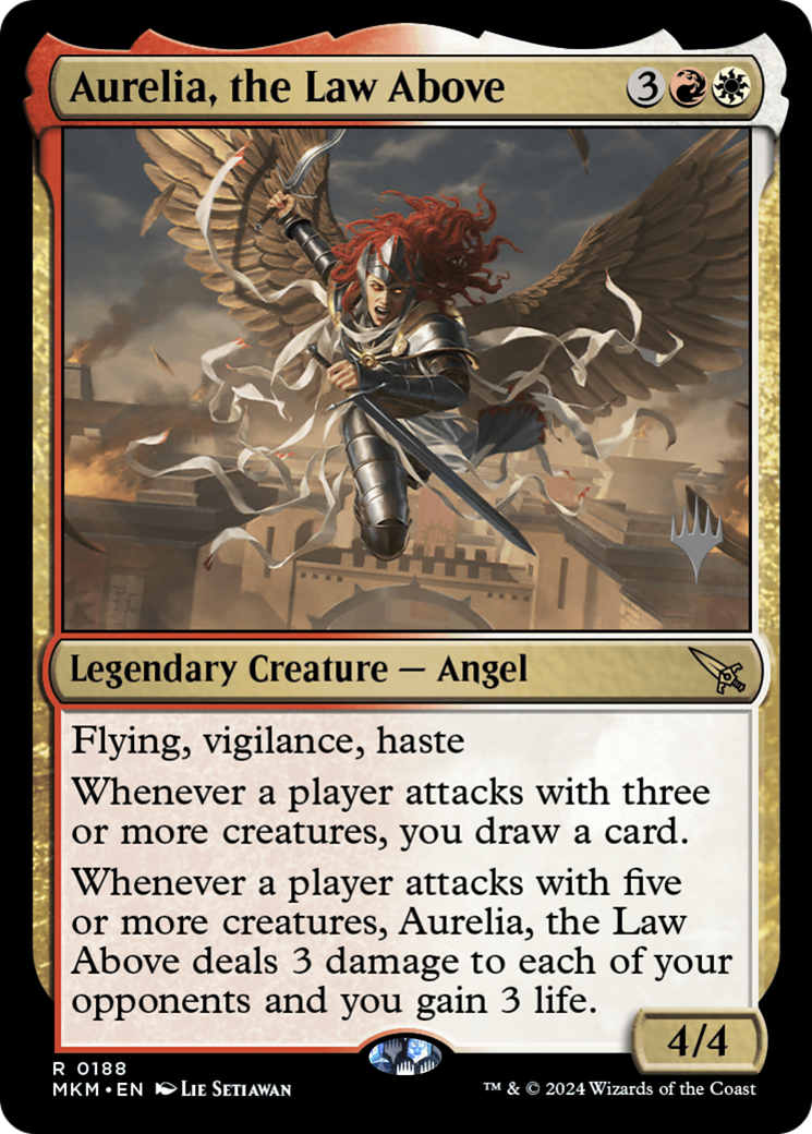 Aurelia, the Law Above (PMKM-188P) - Murders at Karlov Manor Promos Foil - Premium MTG Single from Wizards of the Coast - Just $1.62! Shop now at Game Crave Tournament Store
