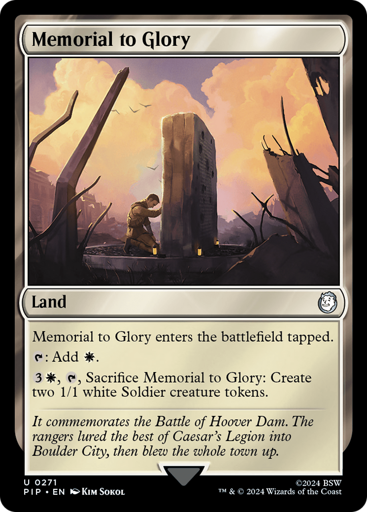 Memorial to Glory (PIP-271) - Fallout - Premium MTG Single from Wizards of the Coast - Just $0.25! Shop now at Game Crave Tournament Store