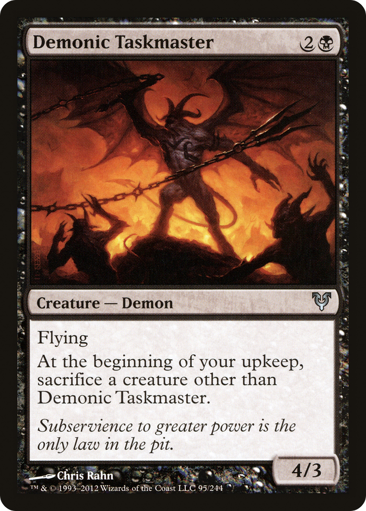 Demonic Taskmaster (AVR-095) - Avacyn Restored Foil - Premium MTG Single from Wizards of the Coast - Just $0.91! Shop now at Game Crave Tournament Store