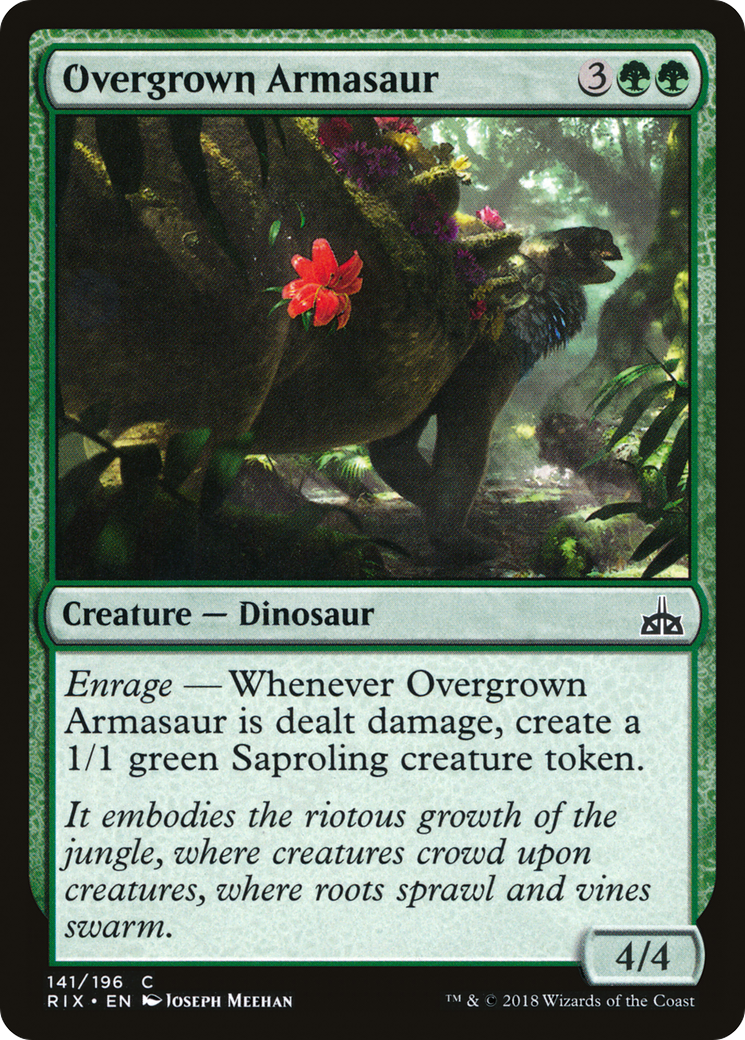 Overgrown Armasaur (RIX-141) - Rivals of Ixalan - Premium MTG Single from Wizards of the Coast - Just $0.25! Shop now at Game Crave Tournament Store