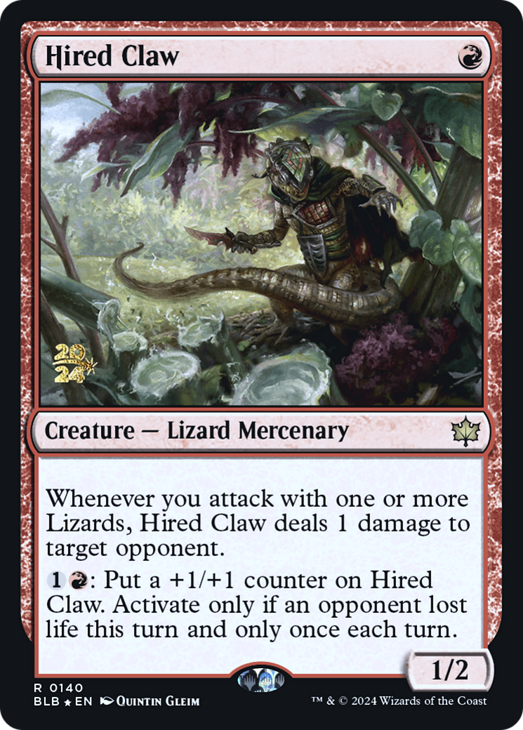 Hired Claw (PBLB-140S) - Bloomburrow Promos Foil - Premium MTG Single from Wizards of the Coast - Just $1.86! Shop now at Game Crave Tournament Store