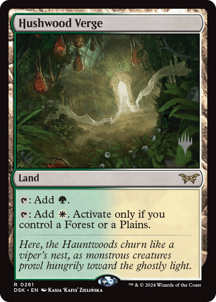 Hushwood Verge (PDSK-261P) - Duskmourn: House of Horror Promos Foil - Premium MTG Single from Wizards of the Coast - Just $4.28! Shop now at Game Crave Tournament Store