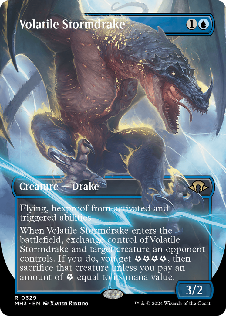 Volatile Stormdrake (MH3-329) - Modern Horizons 3 (Borderless) - Premium MTG Single from Wizards of the Coast - Just $2.56! Shop now at Game Crave Tournament Store