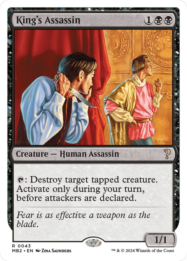 King's Assassin (MB2-043) - Mystery Booster 2 - Premium MTG Single from Wizards of the Coast - Just $0.31! Shop now at Game Crave Tournament Store