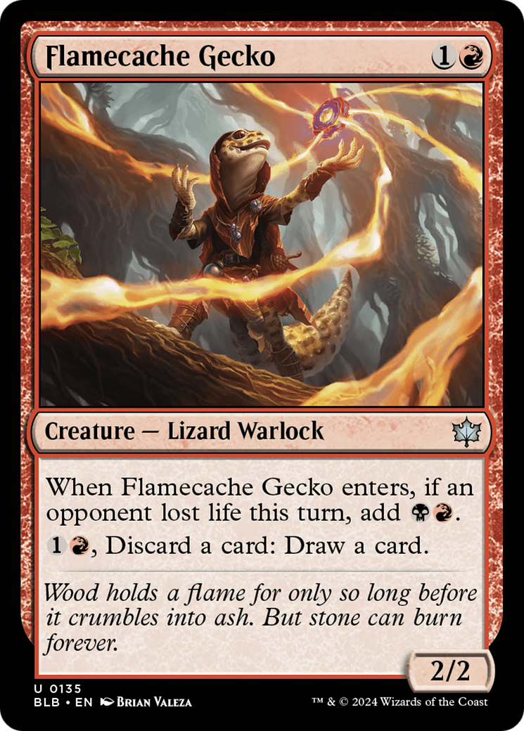 Flamecache Gecko (BLB-135) - Bloomburrow Foil - Premium MTG Single from Wizards of the Coast - Just $0.25! Shop now at Game Crave Tournament Store