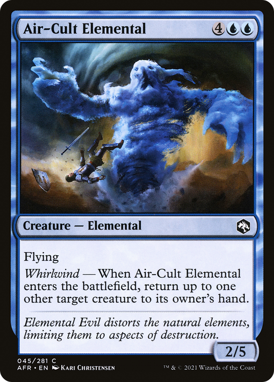 Air-Cult Elemental (AFR-045) - Adventures in the Forgotten Realms Foil - Premium MTG Single from Wizards of the Coast - Just $0.08! Shop now at Game Crave Tournament Store