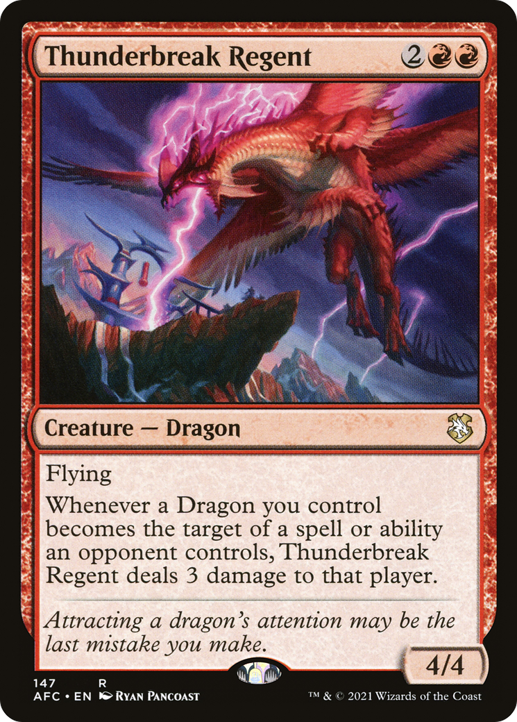 Thunderbreak Regent (AFC-147) - Forgotten Realms Commander - Premium MTG Single from Wizards of the Coast - Just $0.40! Shop now at Game Crave Tournament Store