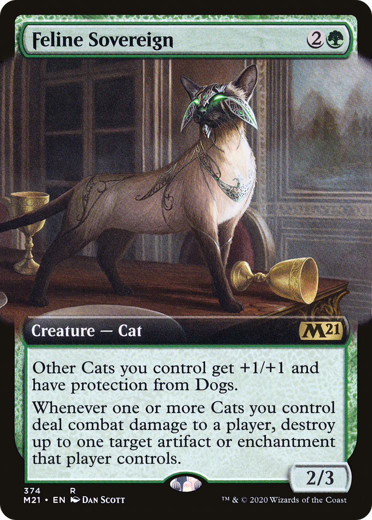 Feline Sovereign (M21-374) - Core Set 2021: (Extended Art) Foil - Premium MTG Single from Wizards of the Coast - Just $1.64! Shop now at Game Crave Tournament Store