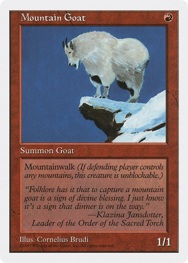 Mountain Goat (5ED-252) - Fifth Edition - Premium MTG Single from Wizards of the Coast - Just $0.08! Shop now at Game Crave Tournament Store