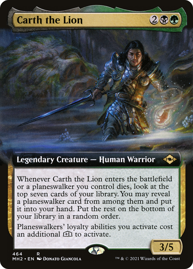 Carth the Lion (MH2-464) - Modern Horizons 2: (Extended Art) Foil - Premium MTG Single from Wizards of the Coast - Just $0.28! Shop now at Game Crave Tournament Store