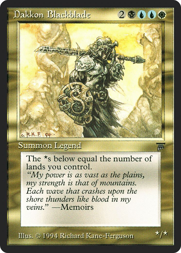 Dakkon Blackblade (LEG-225) - Legends - Premium MTG Single from Wizards of the Coast - Just $22.15! Shop now at Game Crave Tournament Store