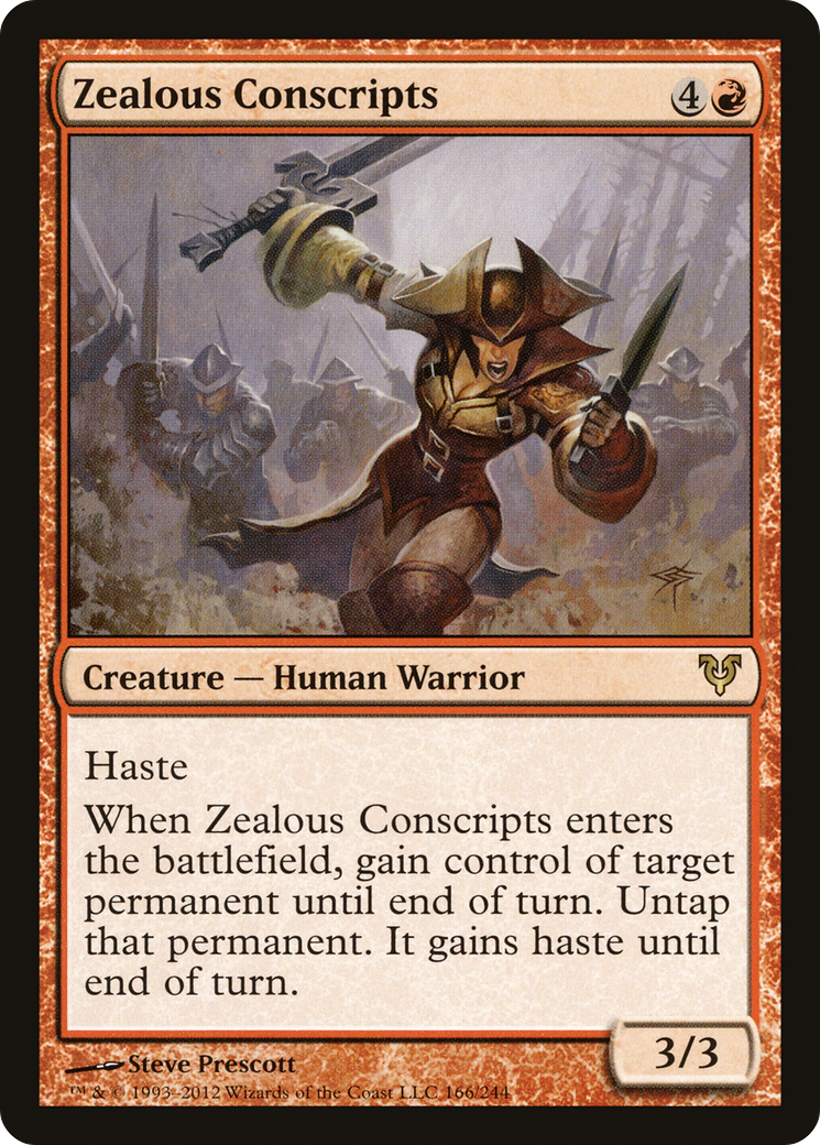 Zealous Conscripts (AVR-166) - Avacyn Restored - Premium MTG Single from Wizards of the Coast - Just $0.12! Shop now at Game Crave Tournament Store