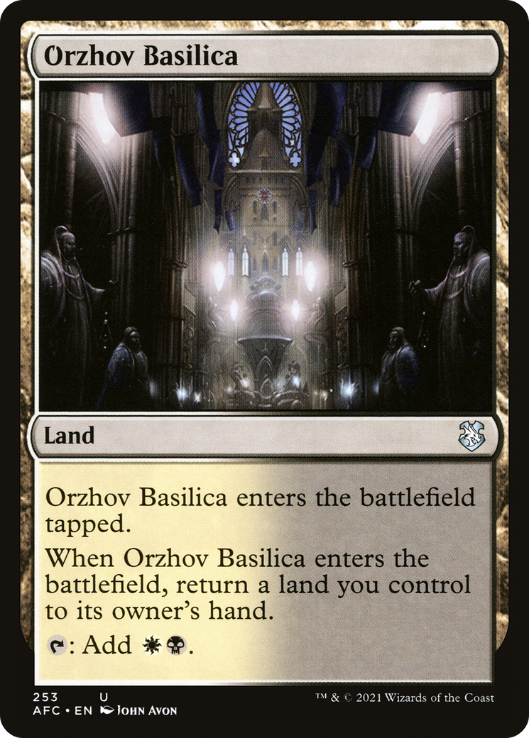 Orzhov Basilica (AFC-253) - Forgotten Realms Commander - Premium MTG Single from Wizards of the Coast - Just $0.08! Shop now at Game Crave Tournament Store