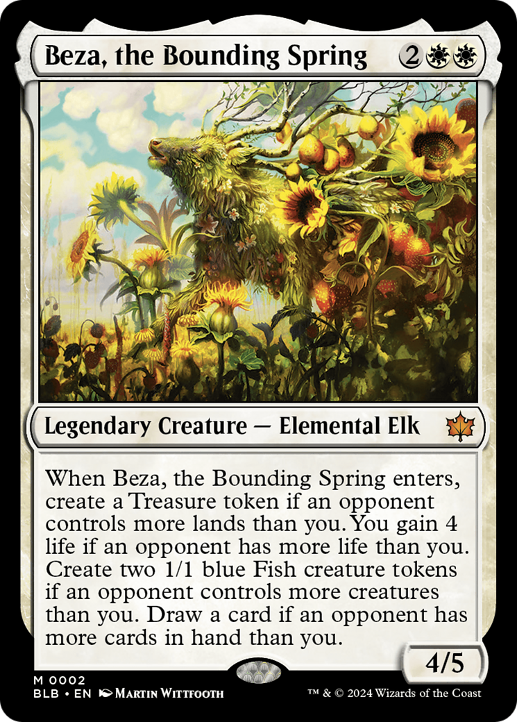Beza, the Bounding Spring (BLB-002) - Bloomburrow Foil - Premium MTG Single from Wizards of the Coast - Just $9.09! Shop now at Game Crave Tournament Store