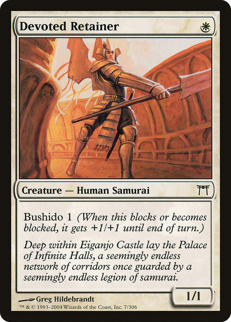 Devoted Retainer (CHK-007) - Champions of Kamigawa Foil - Premium MTG Single from Wizards of the Coast - Just $1.70! Shop now at Game Crave Tournament Store