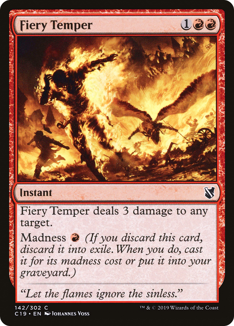 Fiery Temper (C19-142) - Commander 2019 - Premium MTG Single from Wizards of the Coast - Just $0.08! Shop now at Game Crave Tournament Store