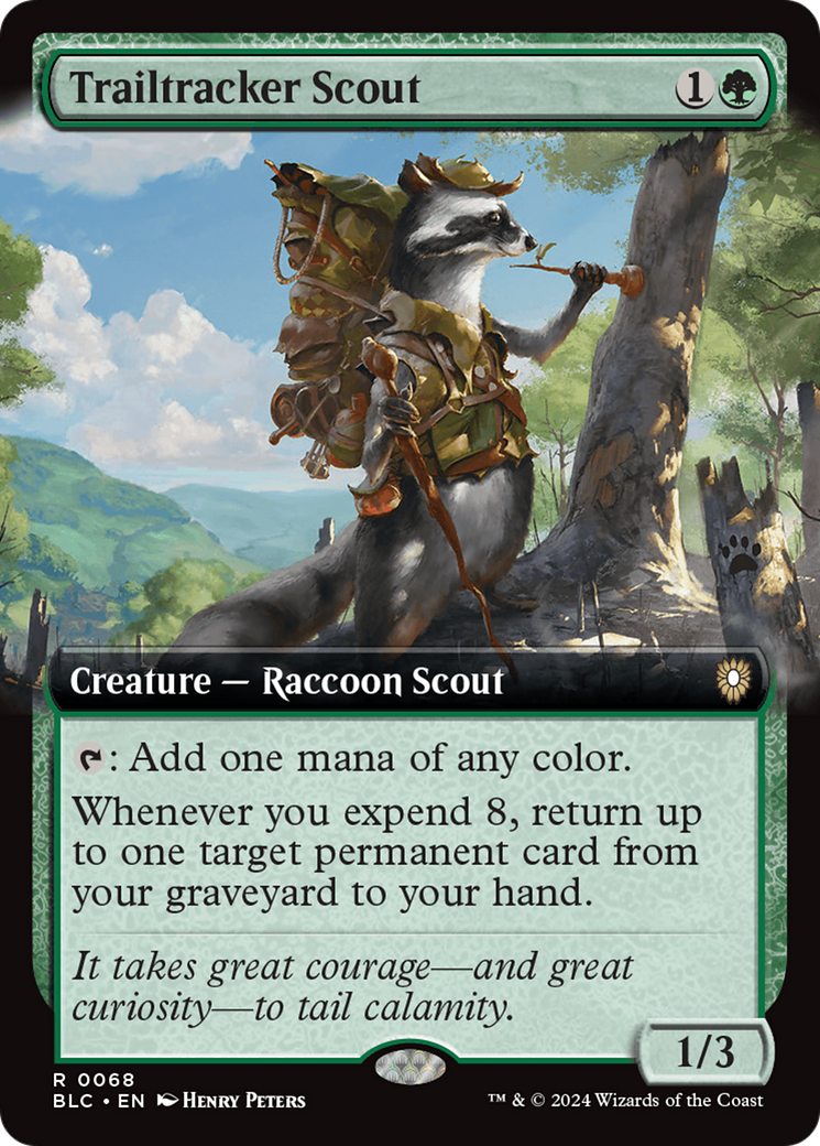 Trailtracker Scout (BLC-068) - Bloomburrow Commander: (Extended Art) - Premium MTG Single from Wizards of the Coast - Just $0.90! Shop now at Game Crave Tournament Store
