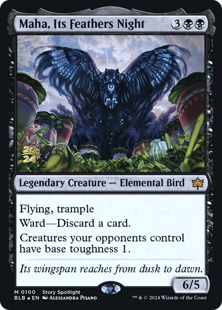 Maha, Its Feathers Night (PBLB-100S) - Bloomburrow Promos Foil - Premium MTG Single from Wizards of the Coast - Just $10.22! Shop now at Game Crave Tournament Store