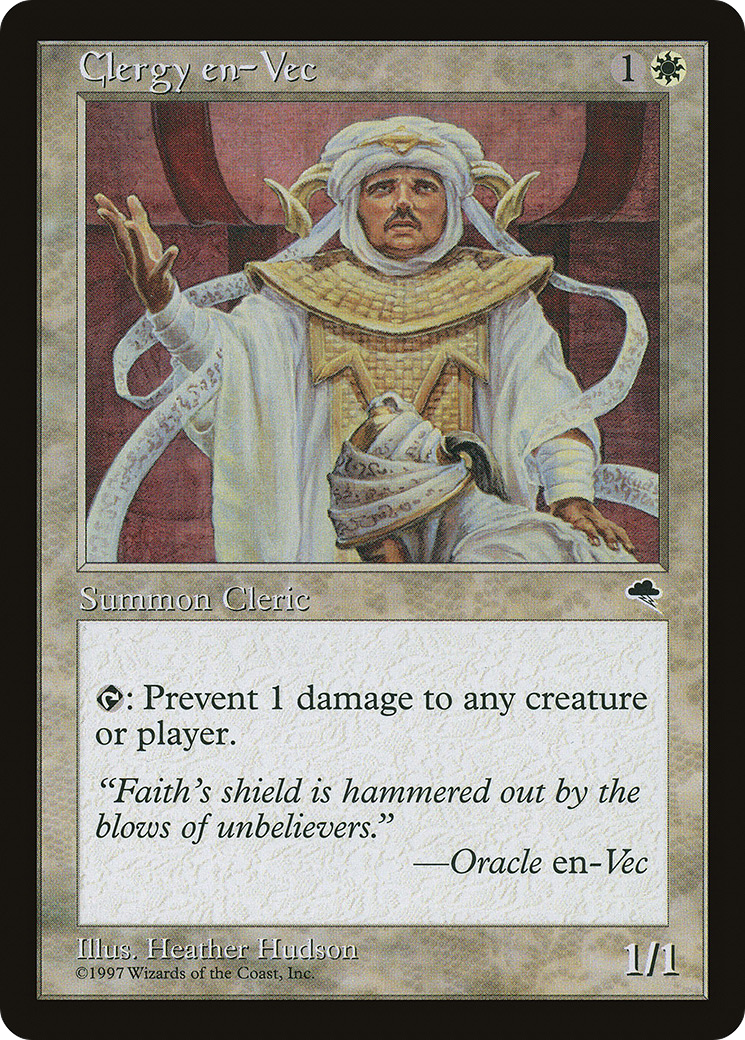 Clergy en-Vec (TMP-014) - Tempest - Premium MTG Single from Wizards of the Coast - Just $0.08! Shop now at Game Crave Tournament Store