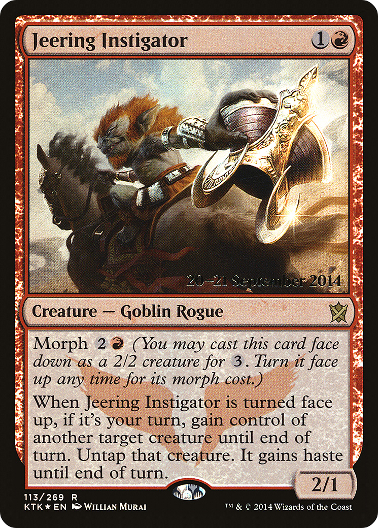 Jeering Instigator (PKTK-113S) - Khans of Tarkir Promos Foil - Premium MTG Single from Wizards of the Coast - Just $0.34! Shop now at Game Crave Tournament Store