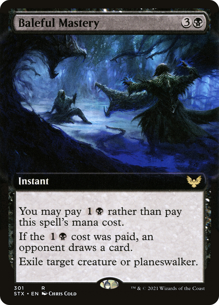 Baleful Mastery (STX-301) - Strixhaven: School of Mages: (Extended Art) Foil - Premium MTG Single from Wizards of the Coast - Just $1.22! Shop now at Game Crave Tournament Store