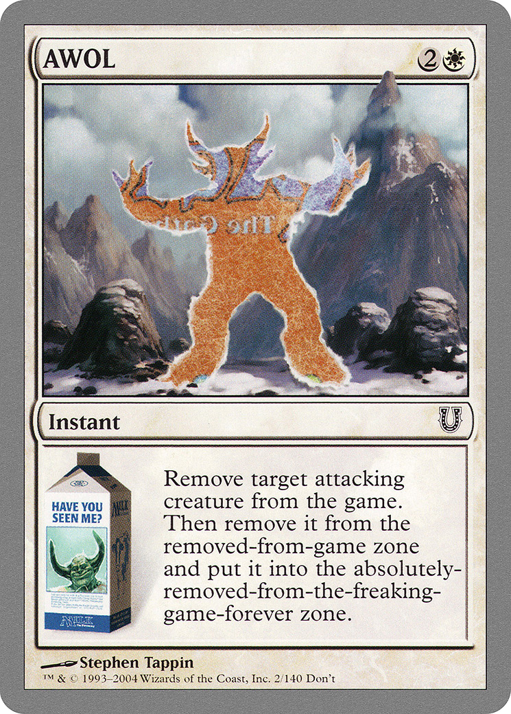 AWOL (UNH-002) - Unhinged - Premium MTG Single from Wizards of the Coast - Just $0.25! Shop now at Game Crave Tournament Store