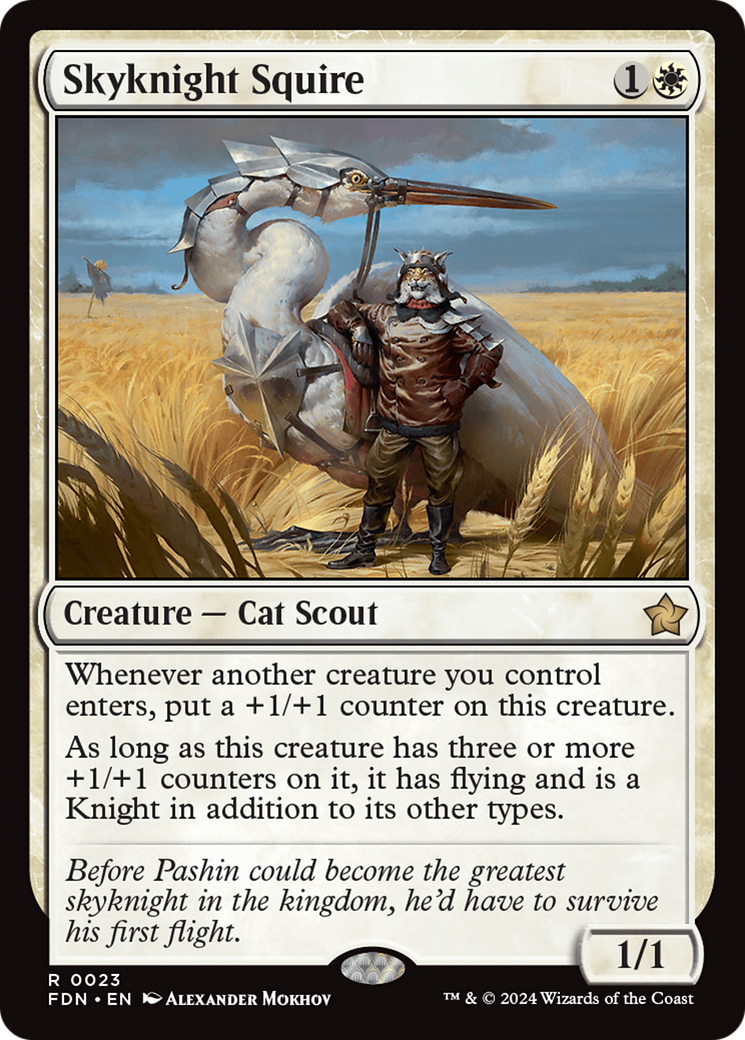 Skyknight Squire (FDN-023) - Foundations - Premium MTG Single from Wizards of the Coast - Just $0.26! Shop now at Game Crave Tournament Store