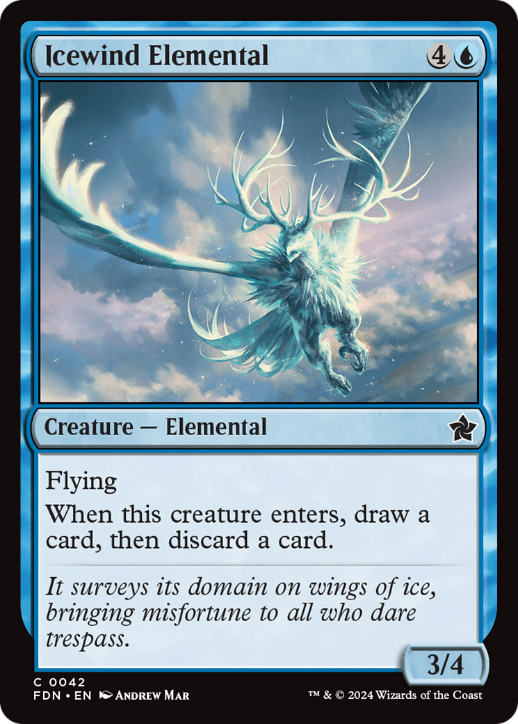 Icewind Elemental (FDN-042) - Foundations Foil - Premium MTG Single from Wizards of the Coast - Just $0.25! Shop now at Game Crave Tournament Store