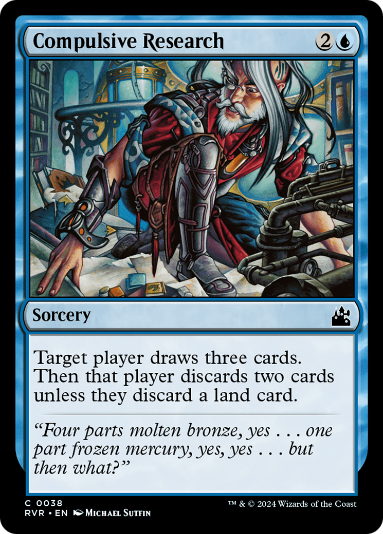 Compulsive Research (RVR-038) - Ravnica Remastered Foil - Premium MTG Single from Wizards of the Coast - Just $0.25! Shop now at Game Crave Tournament Store