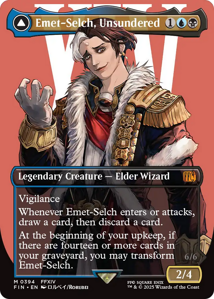 Emet-Selch, Unsundered // Hades, Sorcerer of Eld (FIN-394) - FINAL FANTASY (Borderless) - Premium MTG Single from Wizards of the Coast - Just $2.13! Shop now at Game Crave Tournament Store