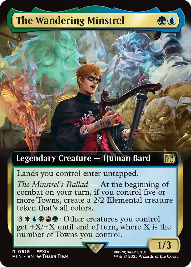 The Wandering Minstrel (FIN-515) - FINAL FANTASY: (Extended Art) Foil - Premium MTG Single from Wizards of the Coast - Just $9.70! Shop now at Game Crave Tournament Store