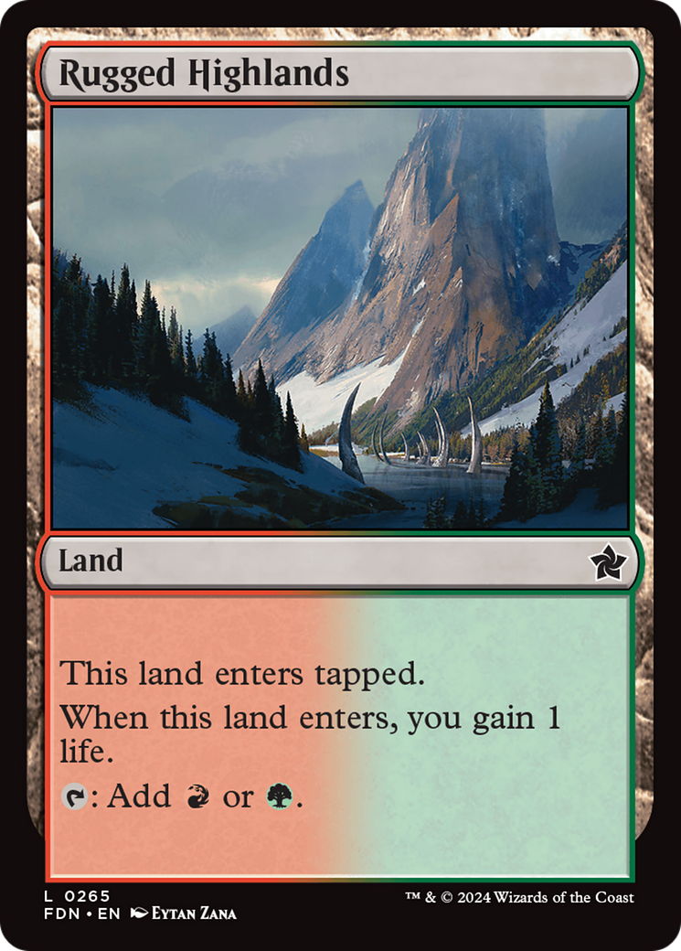 Rugged Highlands (FDN-265) - Foundations - Premium MTG Single from Wizards of the Coast - Just $0.25! Shop now at Game Crave Tournament Store