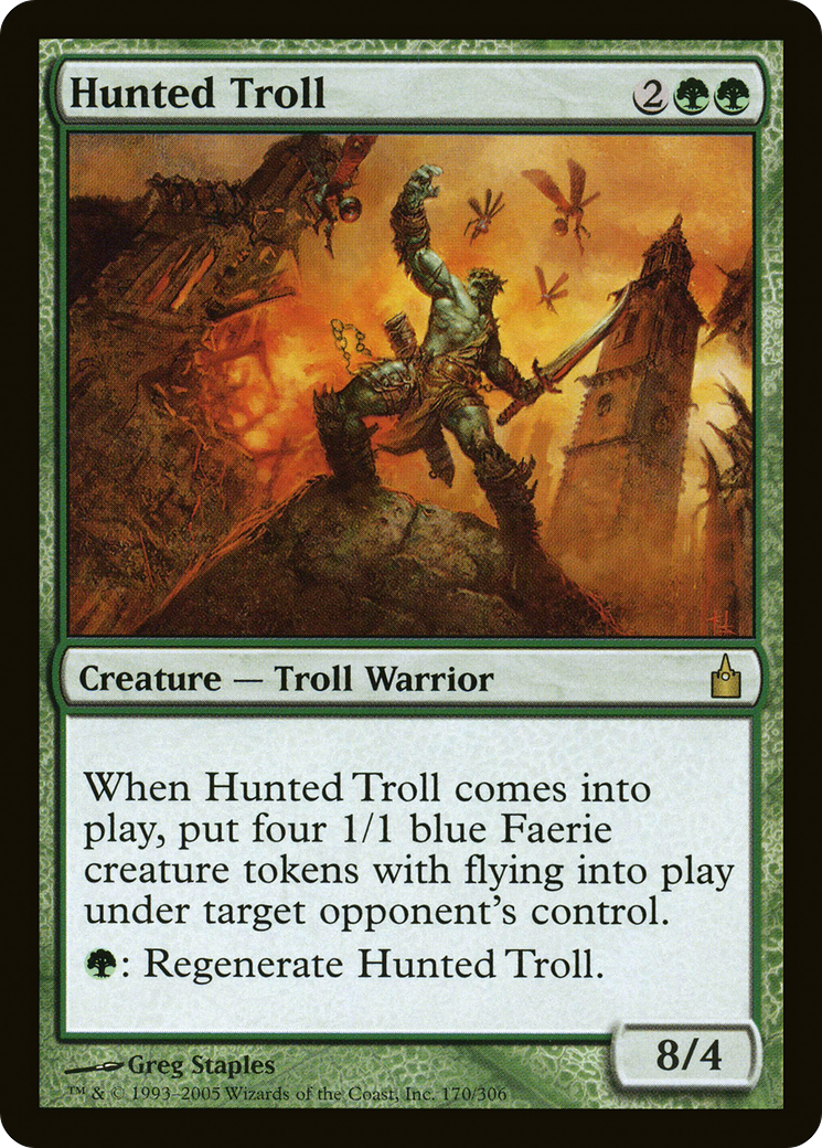 Hunted Troll (RAV-170) - Ravnica: City of Guilds - Premium MTG Single from Wizards of the Coast - Just $0.71! Shop now at Game Crave Tournament Store