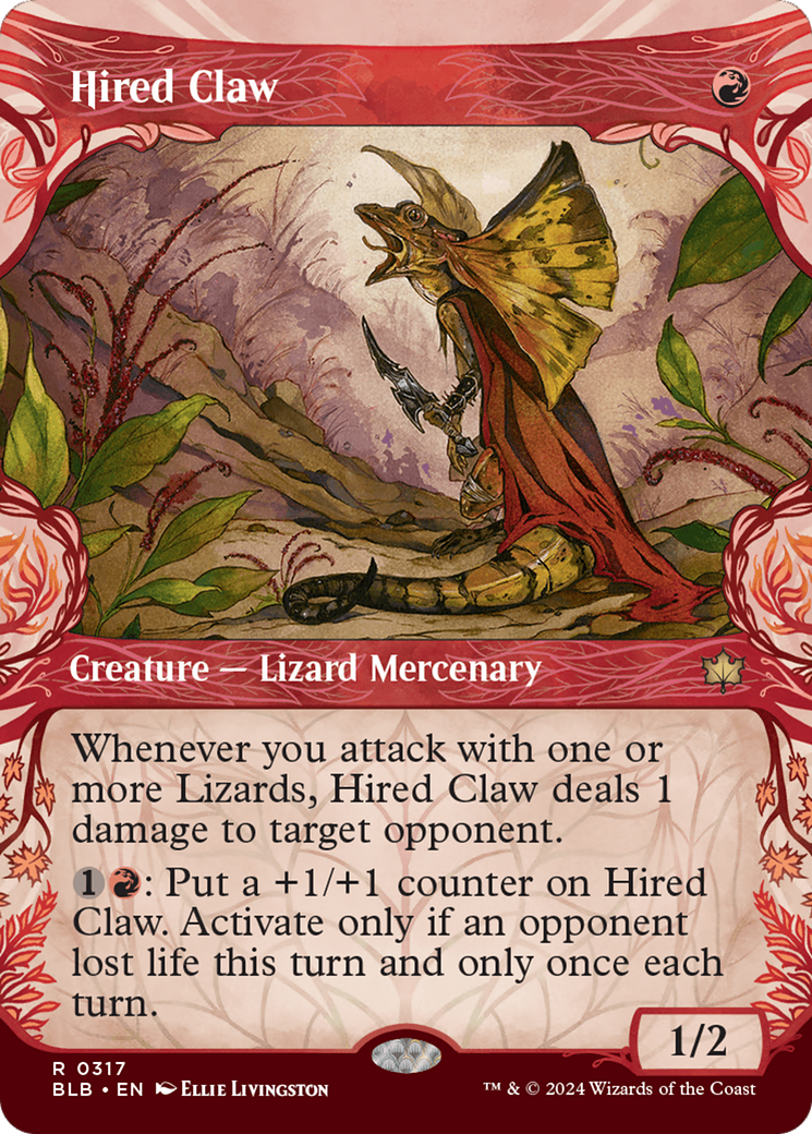 Hired Claw (BLB-317) - Bloomburrow: (Showcase) Foil - Premium MTG Single from Wizards of the Coast - Just $1.20! Shop now at Game Crave Tournament Store