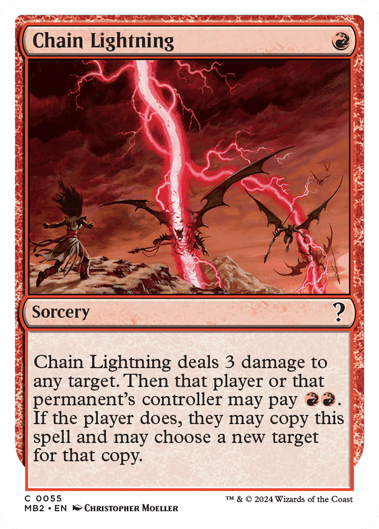 Chain Lightning (MB2-055) - Mystery Booster 2 - Premium MTG Single from Wizards of the Coast - Just $0.30! Shop now at Game Crave Tournament Store