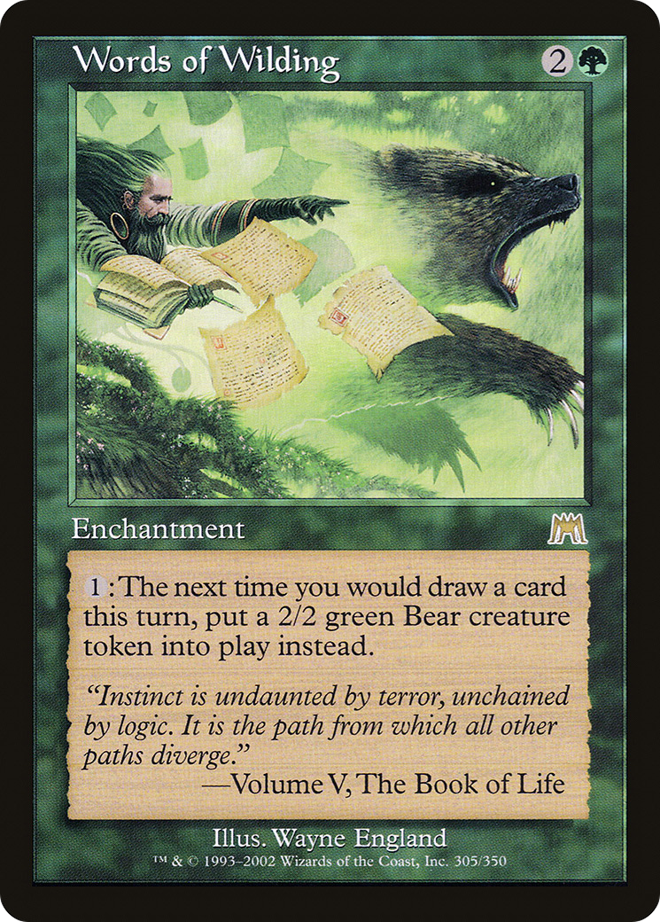 Words of Wilding (ONS-305) - Onslaught - Premium MTG Single from Wizards of the Coast - Just $0.77! Shop now at Game Crave Tournament Store