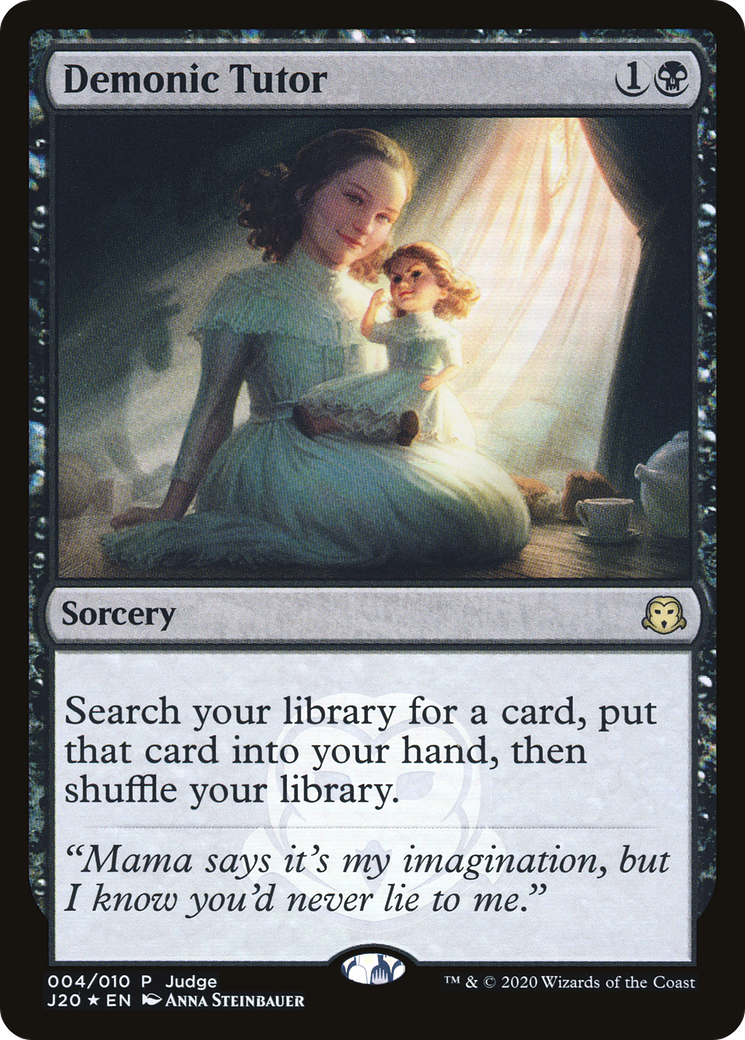 Demonic Tutor (J20-004) - Judge Gift Cards 2020 Foil - Premium MTG Single from Wizards of the Coast - Just $29.12! Shop now at Game Crave Tournament Store