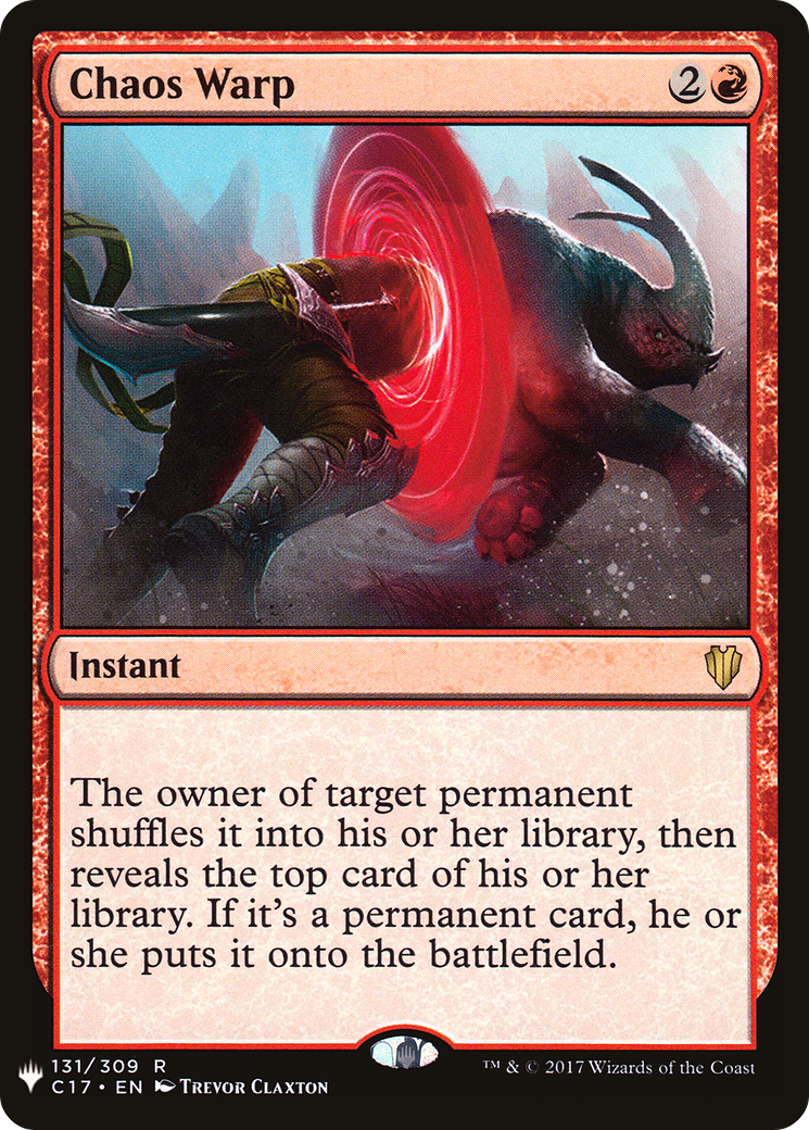 Chaos Warp (MB1-885) - Mystery Booster - Premium MTG Single from Wizards of the Coast - Just $1.05! Shop now at Game Crave Tournament Store