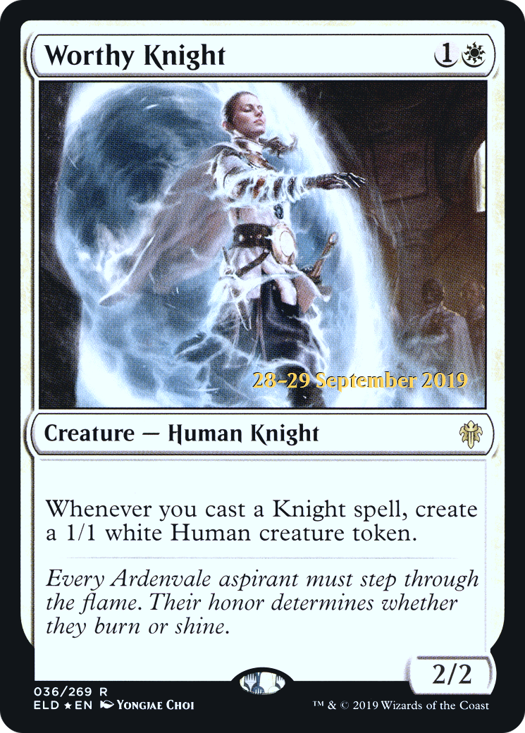 Worthy Knight (PELD-36S) - Throne of Eldraine Promos Foil - Premium MTG Single from Wizards of the Coast - Just $0.82! Shop now at Game Crave Tournament Store