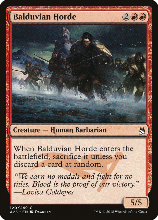 Balduvian Horde (A25-120) - Masters 25 Foil - Premium MTG Single from Wizards of the Coast - Just $0.25! Shop now at Game Crave Tournament Store